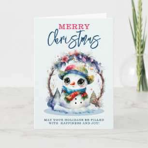 Watercolor Snowman Card