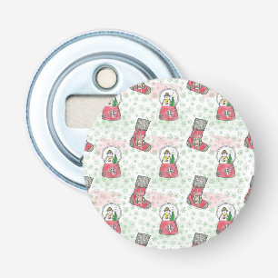 Watercolor Snowman Christmas Holiday Bottle Opener