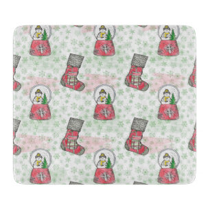Watercolor Snowman Christmas Holiday Cutting Board