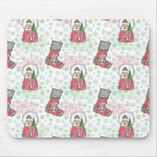 Watercolor Snowman Christmas Holiday Mouse Pad