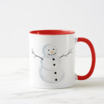 Watercolor Snowman Cute Red Christmas Coffee Mug<br><div class="desc">This mug features an adorable festive winter holiday watercolor snowman graphic on both sides.</div>