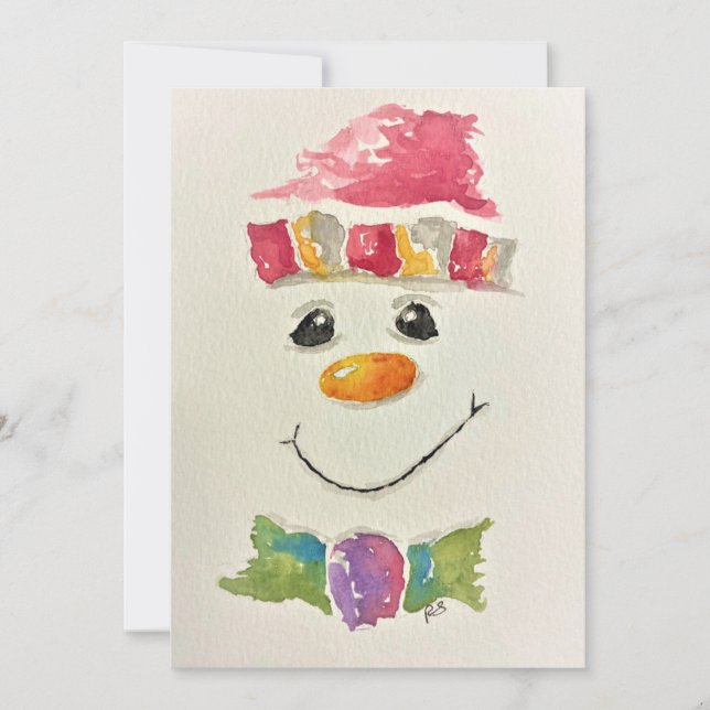 Watercolor Snowman Holiday Cards (Front)