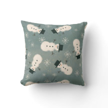 Watercolor Snowman Pillow
