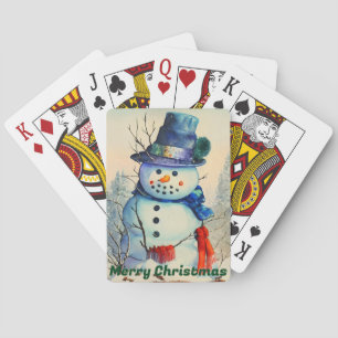 Watercolor Snowman Playing Cards