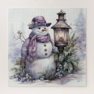 Watercolor Snowman Puzzle