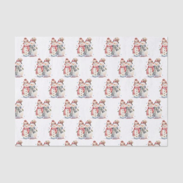 Watercolor Snowman  Tissue Paper (Front)