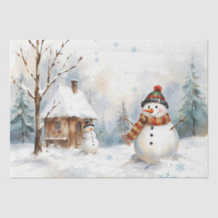 Watercolor Snowman Tissue Paper