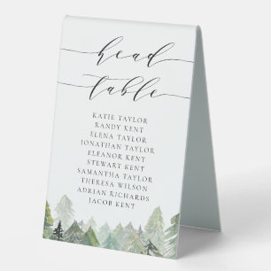 Watercolor Snowy Evergreen Forest Wedding Head