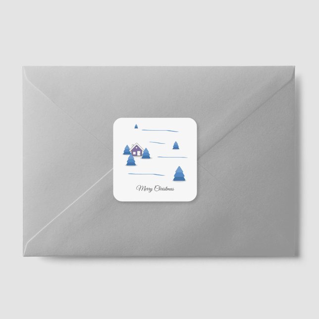 Watercolor Snowy Landscape Sticker (Watercolor Snowy Landscape Sticker)