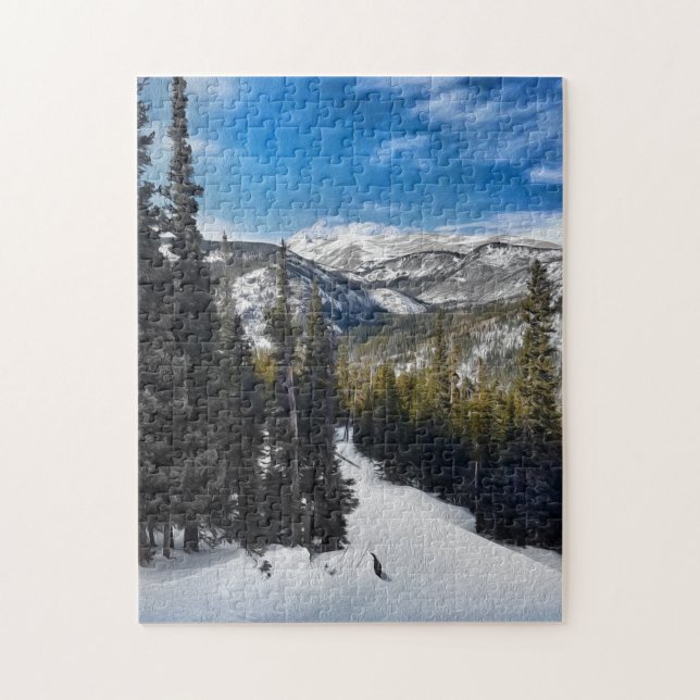 Watercolor Snowy Mountain Jigsaw Puzzle (Vertical)