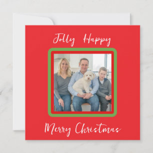 Watercolor Snowy Winter Trees Jolly PHOTO CARD