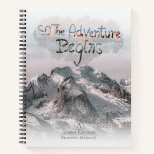 Watercolor so the adventure begins custom text  notebook