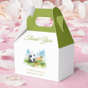Watercolor Soccer Baby Shower  Favour Box