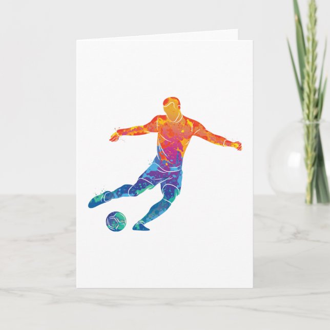 Watercolor Soccer Card (Front)