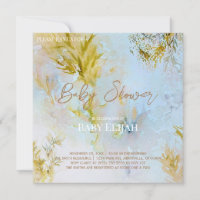 Watercolor Soft Heavenly Leaves Baby Shower
