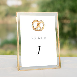 Watercolor Soft Pretzel 5x7" Wedding Table Number