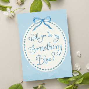 Watercolor "Something Blue Crew" Coquette Proposal Card