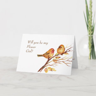 Watercolor Song Sparrows Cute Brown Birds Invitation