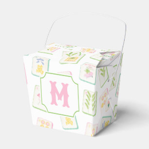 Watercolor Southern Summer Mahjong Tiles Monogram Favour Box