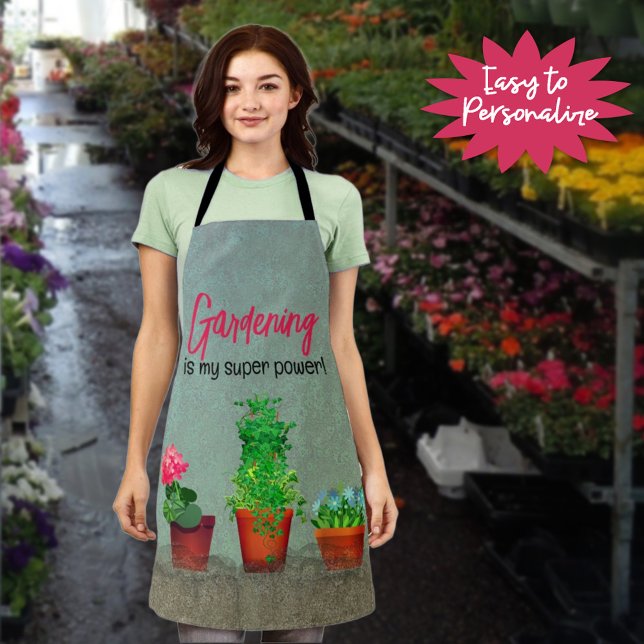 Watercolor Southwest Flowering Cactus Rustic  Apron (Whether baking, barbecuing or gardening an all over apron design will help keep your clothes clean.)