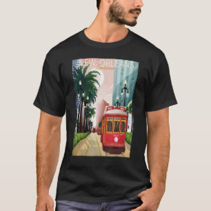 Watercolor Souvenir sky line New Orleans Louisiana T-Shirt
