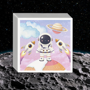 Watercolor Space Little Explorer Baby Shower Napkin