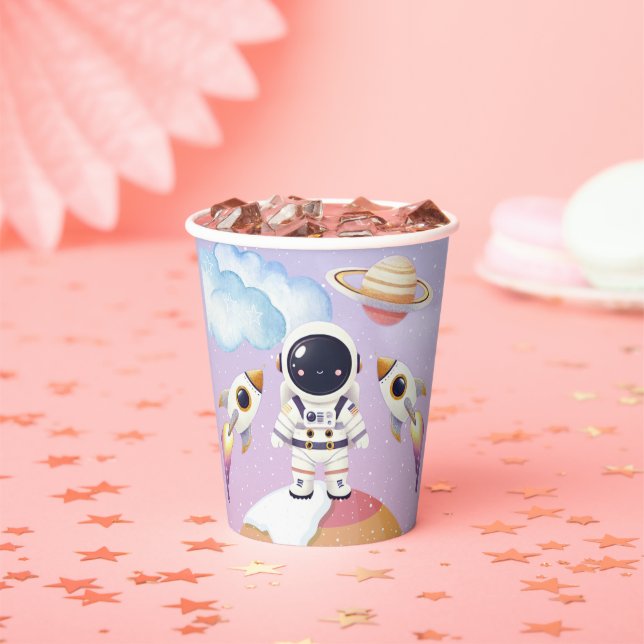 Watercolor Space Little Explorer Baby Shower  Paper Cups (Insitu)