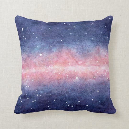 Watercolor Space Throw Pillow Zazzle