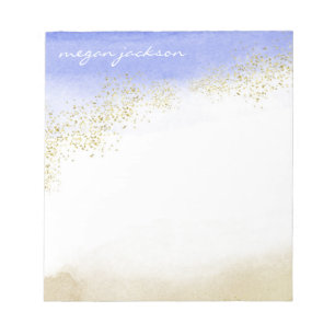 Watercolor Sparkle Personalised Notepad