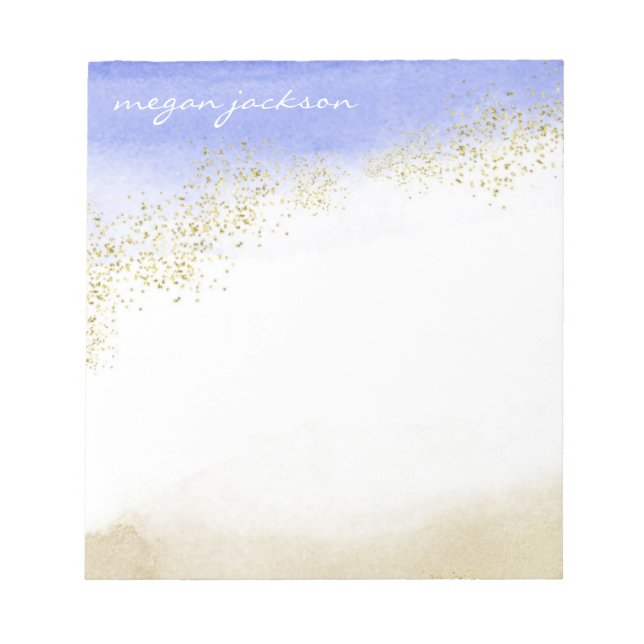 Watercolor Sparkle Personalised Notepad (Front)