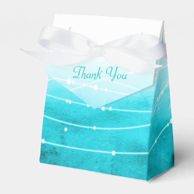 Watercolor sparkling seas thank you wedding favour favour box (Front Side)