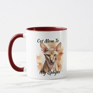 Watercolor Sphynx Brown Personalise Mug
