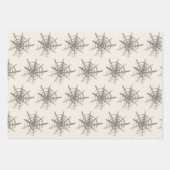 Watercolor Spider Web Pattern Neutral Wrapping Paper Sheet (Front 3)