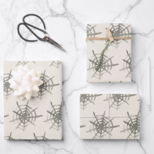 Watercolor Spider Web Pattern Neutral Wrapping Paper Sheet