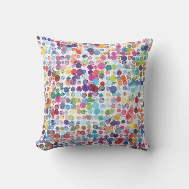 Watercolor Splash Abstract Droplets Cushion (Front)