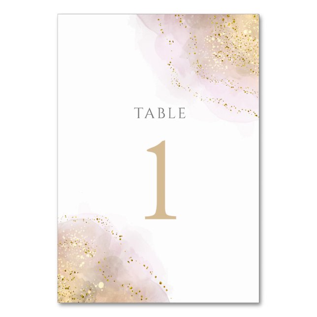 watercolor splash design Table Number 1 (Front)