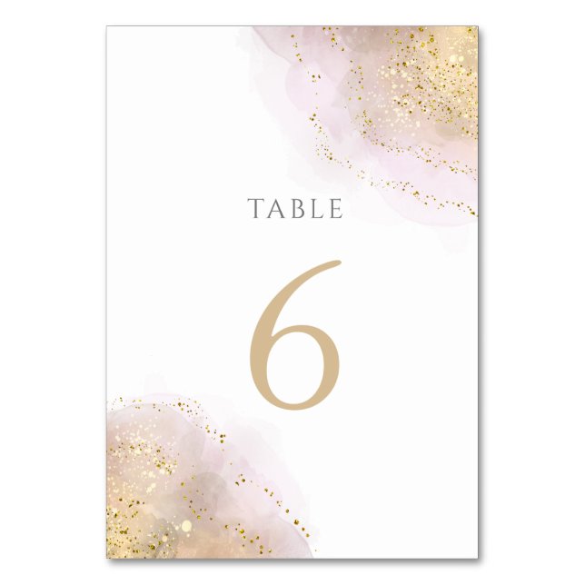 watercolor splash design Table Number 6 (Front)