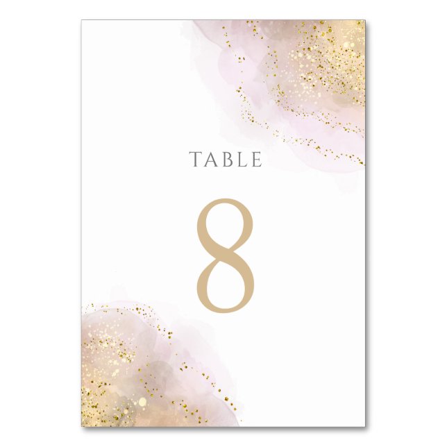 watercolor splash design Table Number 8 (Front)