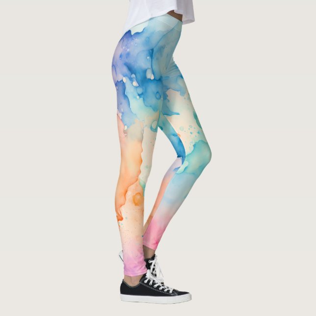 Watercolor Splash Designer Leggings (Right)