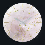 watercolor splash | faux glitter design large clock<br><div class="desc">the glitter is just simulated</div>