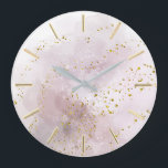 watercolor splash | faux glitter design large clock<br><div class="desc">the glitter is just simulated</div>