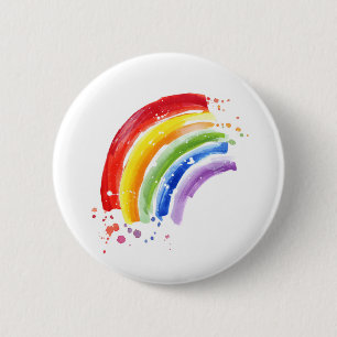 Watercolor Splash Rainbow 6 Cm Round Badge