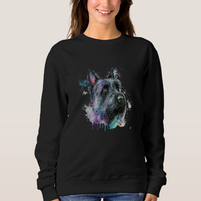 Watercolor splash scotty scottie scottish terrier sweatshirt (Front)