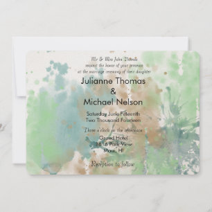 Watercolor Splash Wedding Invitation
