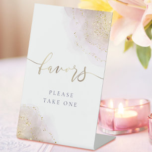 watercolor splashes favours pedestal sign
