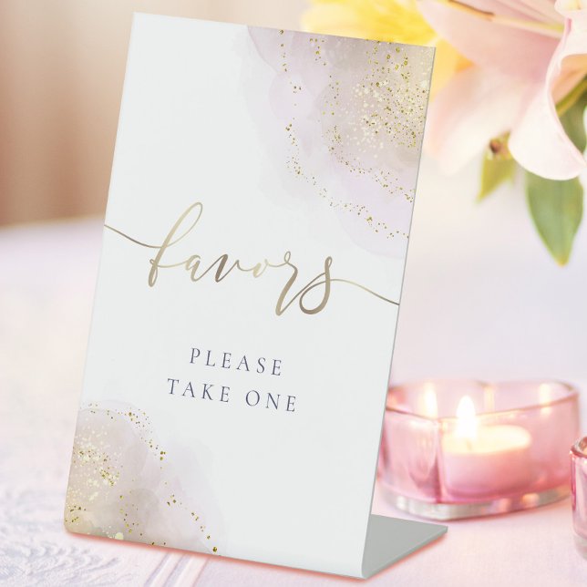 watercolor splashes favours pedestal sign (Creator Uploaded)