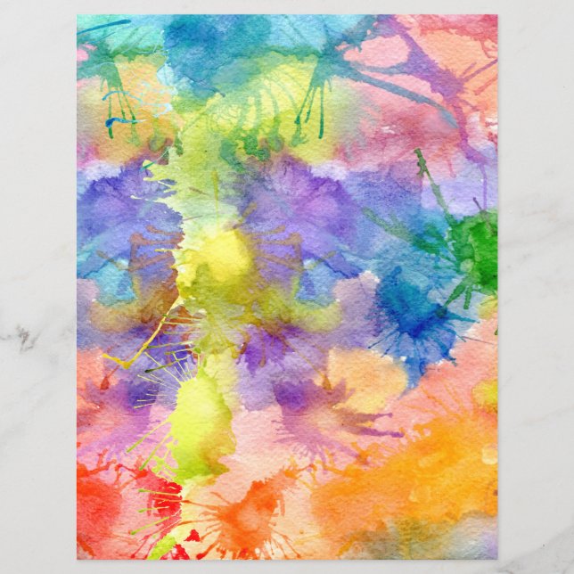 Watercolor Splashes Painted Paper (Front)
