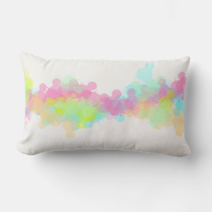 Watercolor Splatter Colourful Abstract Design Lumbar Cushion