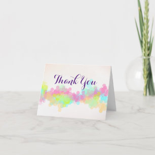 Watercolor Splatter Colourful Wedding Thank You