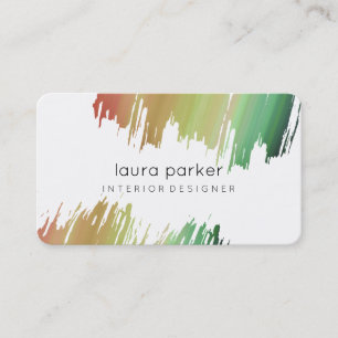 Watercolor Splatter Elegant Abstract Modern Chic Business Card